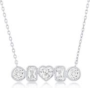 SIMONA Mixed Cubic Zirconia Bar Pendant Necklace
