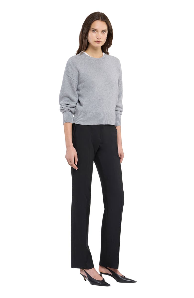 Another Tomorrow Cashmere Knit Sweatshirt, Alternate, color, Heather Grey