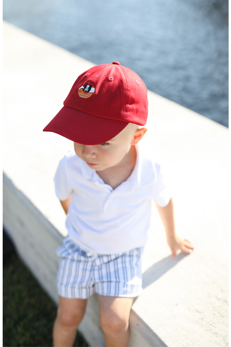 Pirate Ship Twill Baseball Hat, Alternate, color, Red