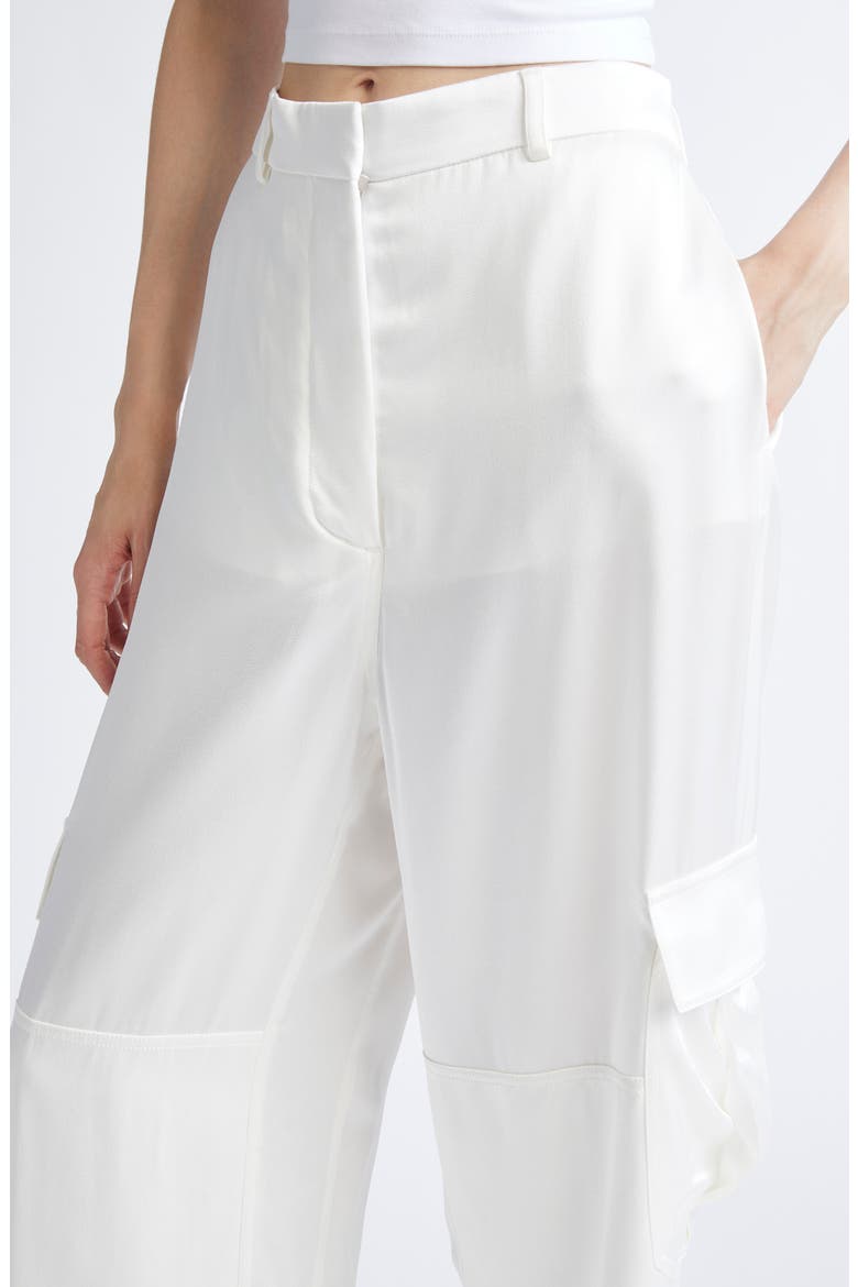 Satin Paneled Slouchy Cargo Pants, Alternate, color, 9200 - CREAM