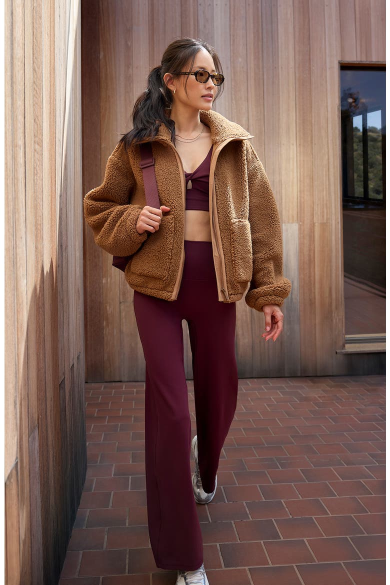Haven Faux Shearling Zip Front Jacket, Alternate, color, IVORY BIRCH