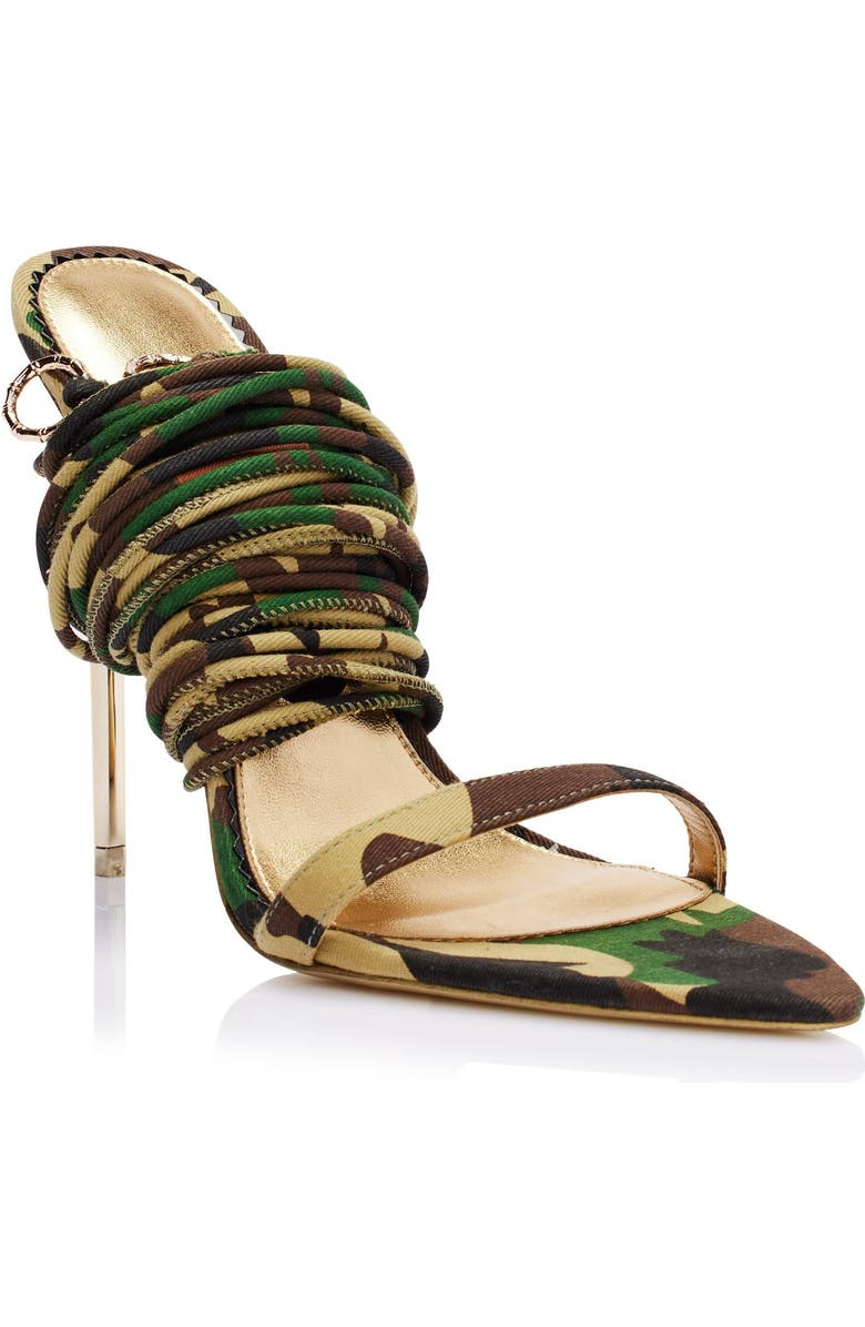 JESSICA RICH Tie Up Sandal, Alternate, color, Camo