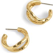 Madewell Hammered Sculptural Double-Hoop Earrings