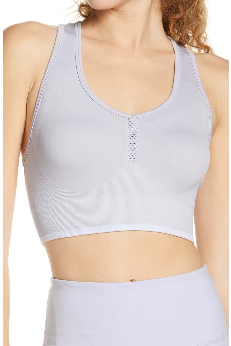 Pulse Seamless Sports Bra, Main, color, BLUE ICELANDIC