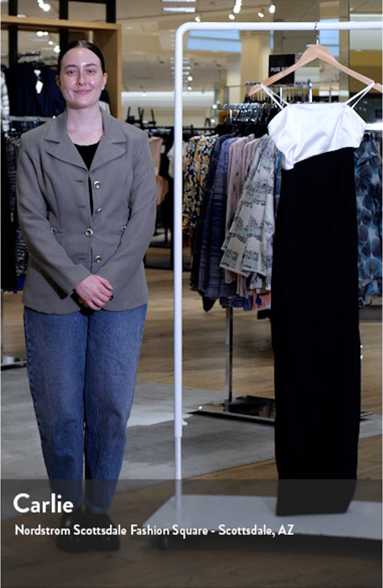 Majorly Sophisticated Colorblock Strapless Gown, sales video thumbnail