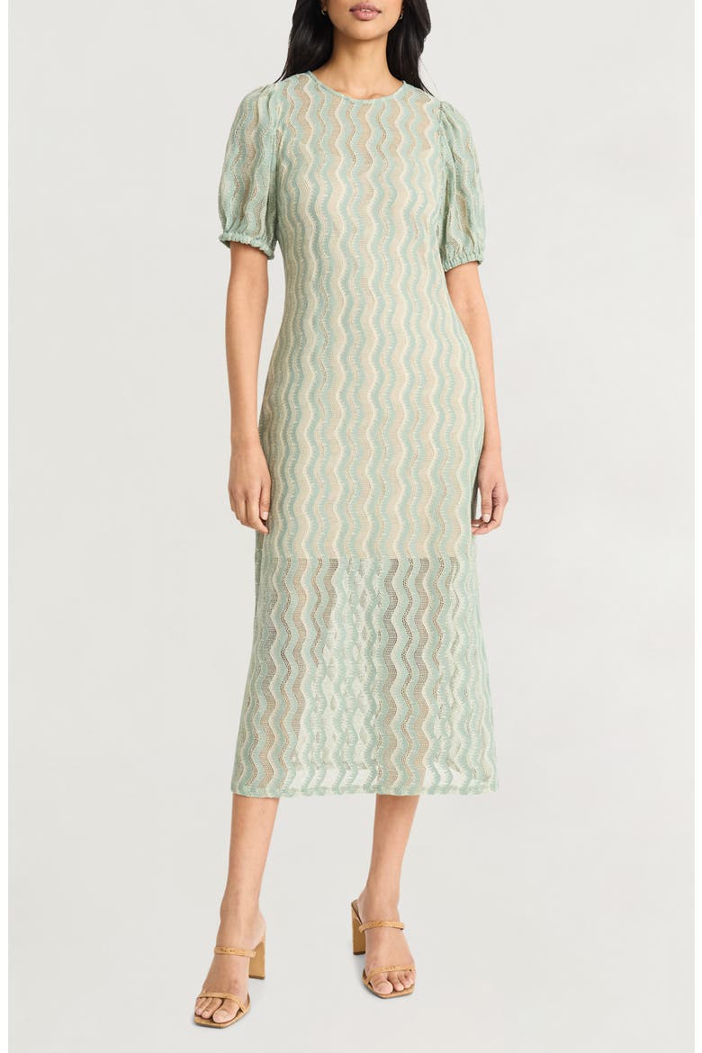 Coastline Knit Midi Dress, Main, color, SAGE