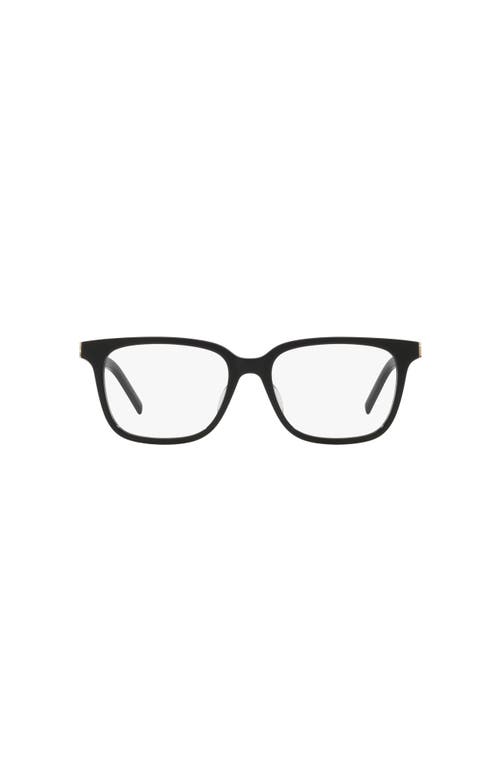 Saint Laurent 55mm Rectangle Optical Glasses In Black