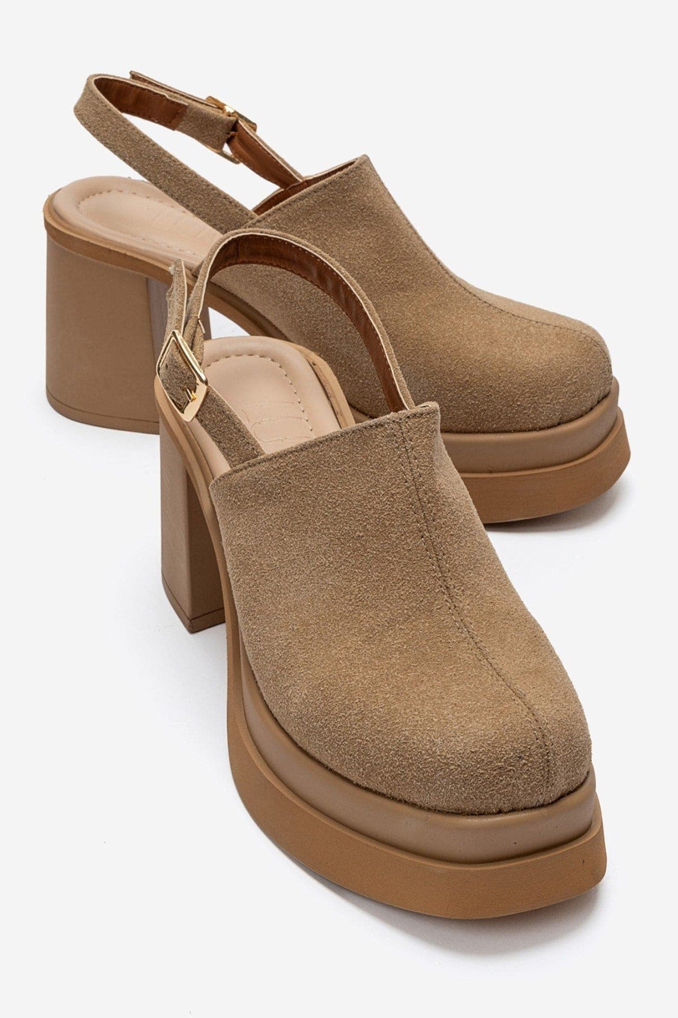 Bavix Block Heel Platform Sandal, Main, color, Cognac Suede