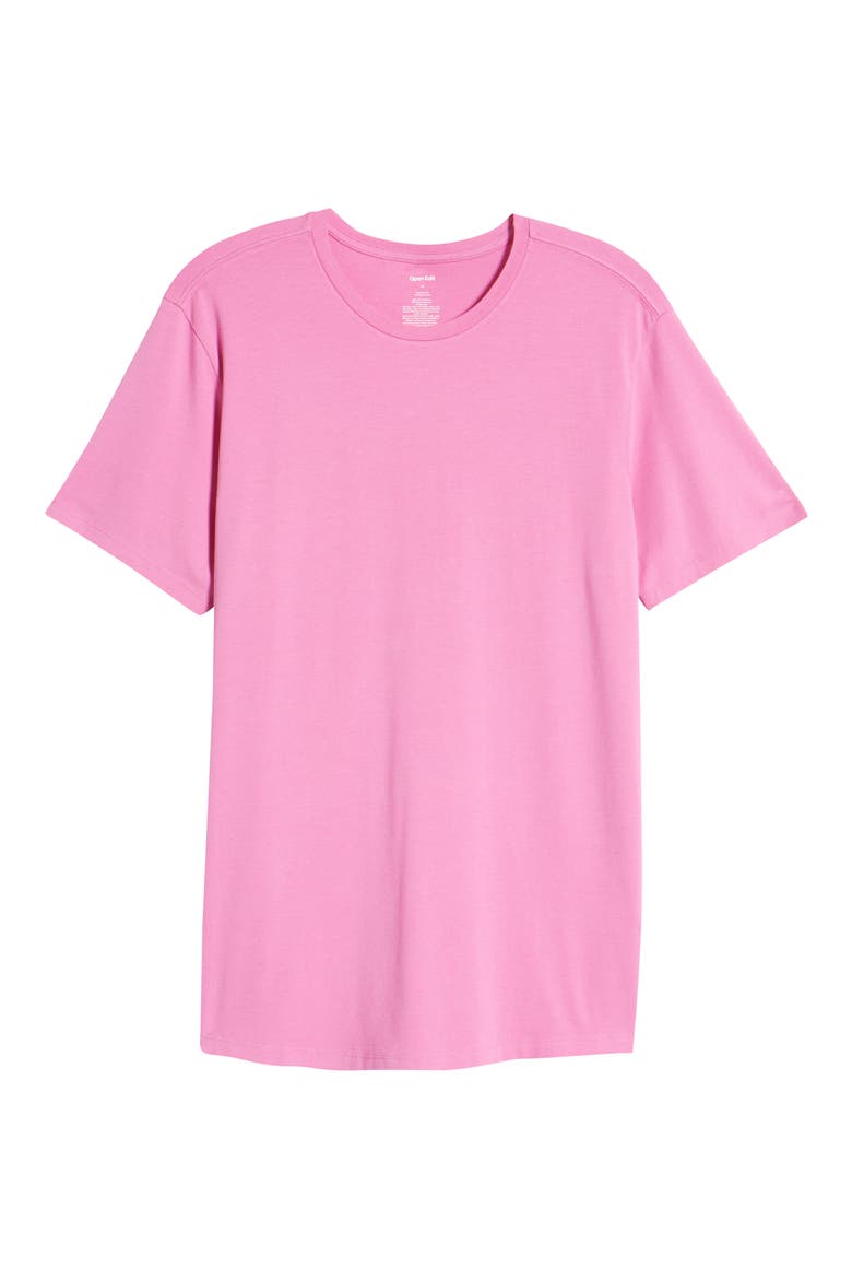 Crewneck T-Shirt, Alternate, color, PINK ROSEBUD