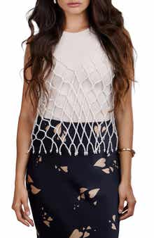 SAACHI Faux Pearl Top