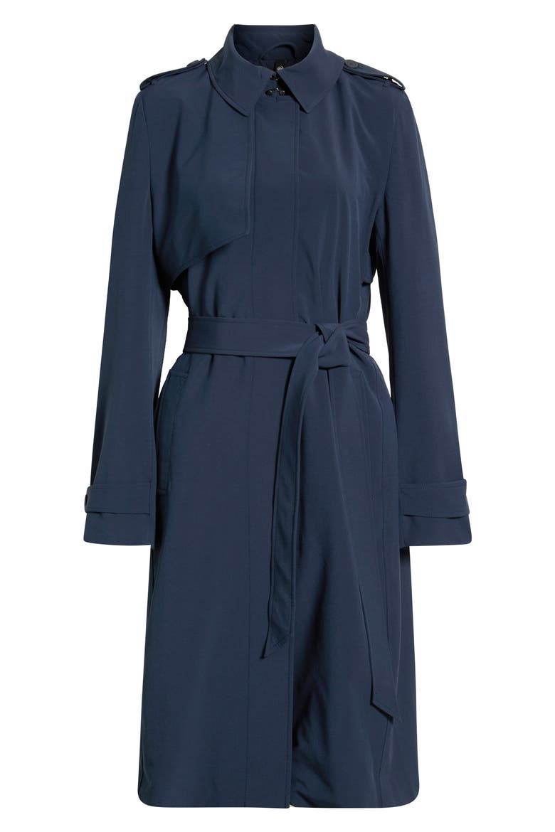 Ripstop Tench Coat, Alternate, color, NAVY BLAZER