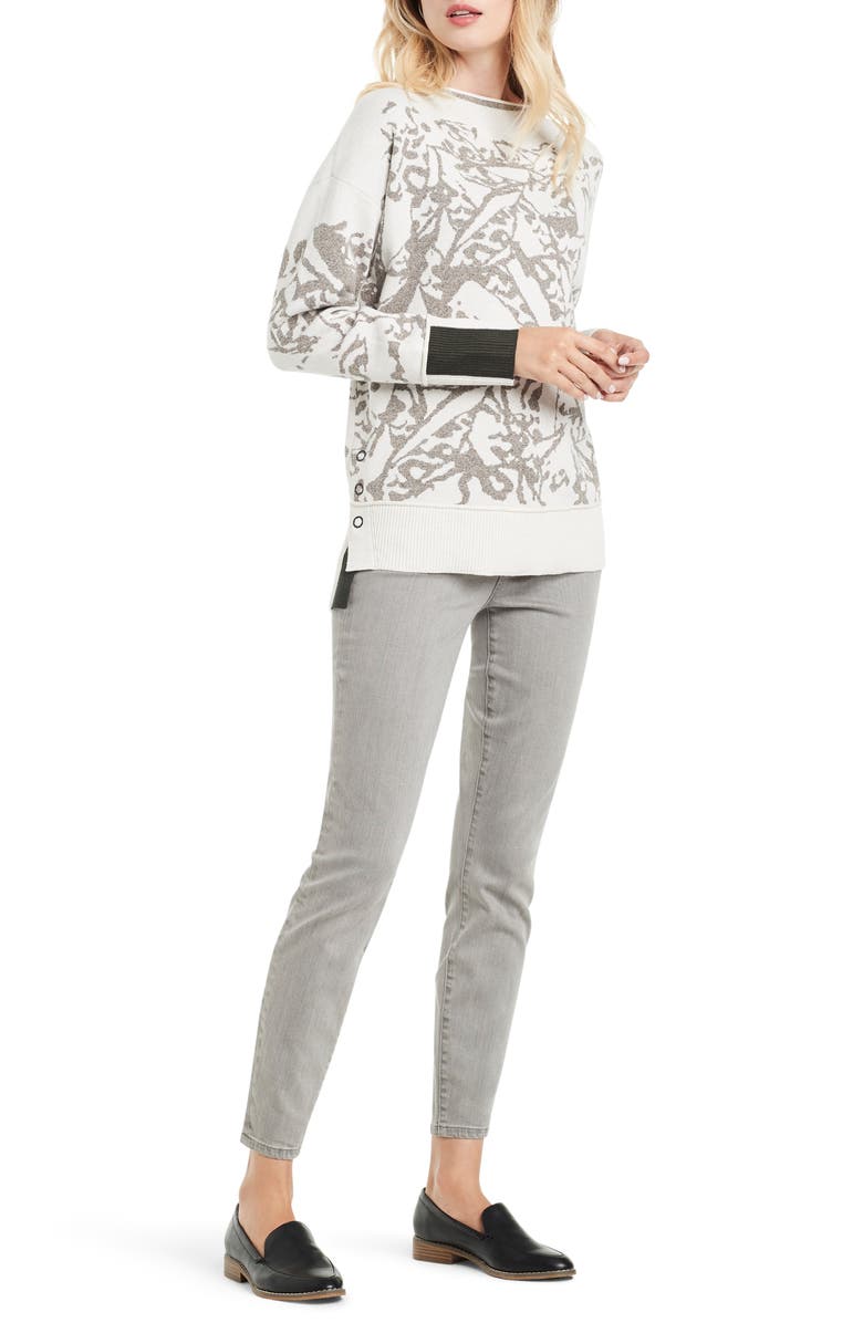 NIC+ZOE Snowbird Jacquard Knit Sweater, Alternate, color,