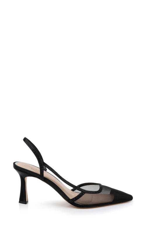 Jewel Badgley Mischka Tammy Slingback Half D'orsay Cap Toe Pump In Black Mesh
