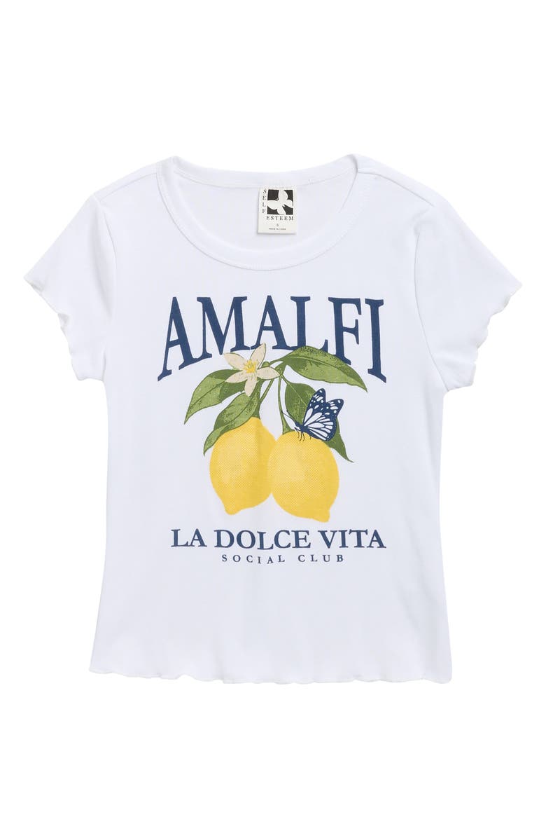 SELF ESTEEM Kids' Amalfi Lemon Baby Tee, Main, color, Ivory