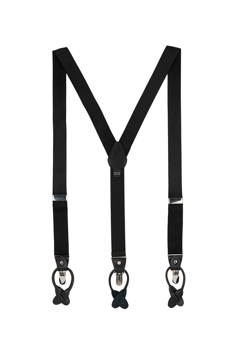 Brooklyn Brigade Men's Solid Web Adjustable Suspenders, Main, color, Black