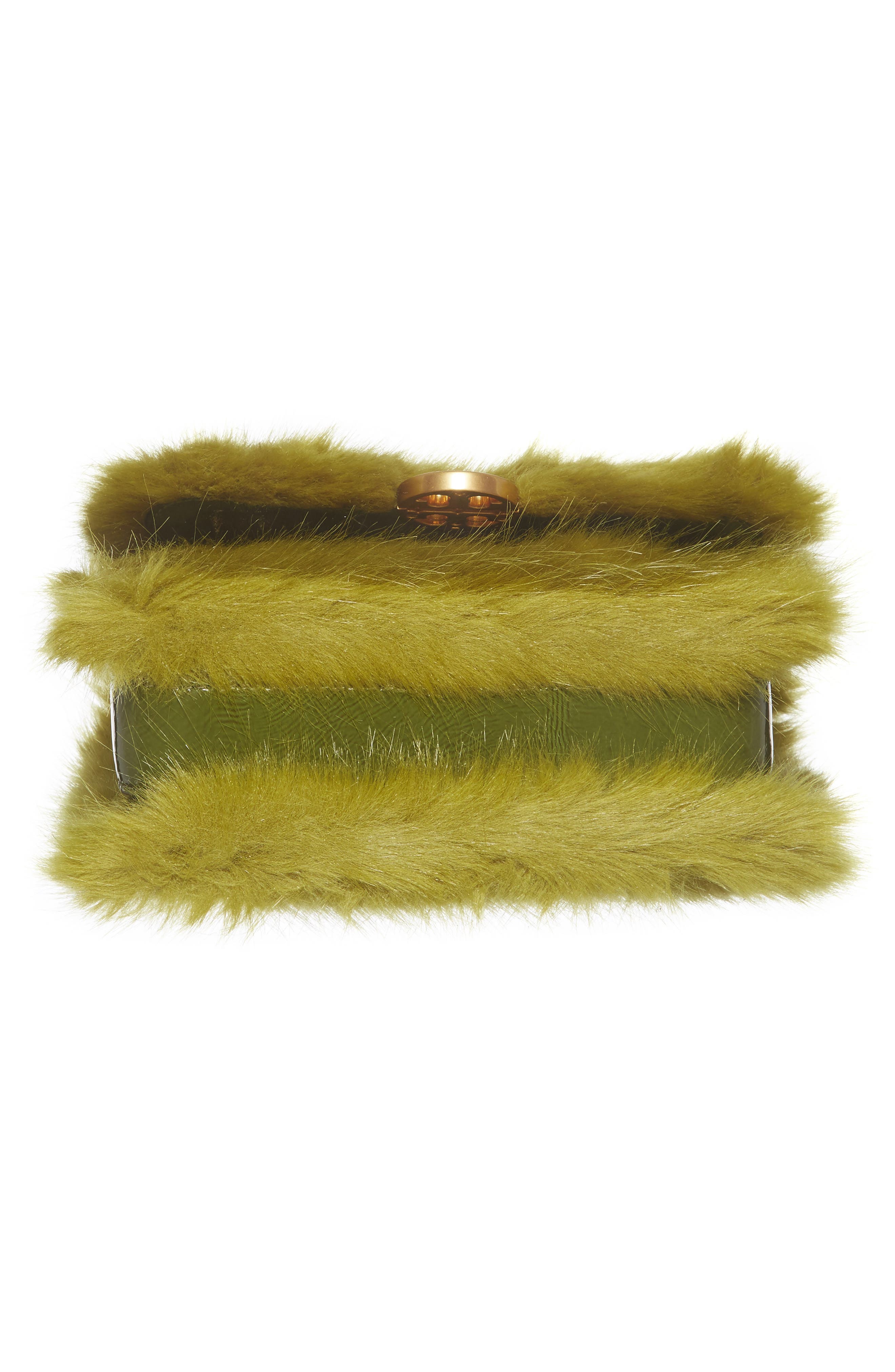 Mini Chelsea Faux Fur Convertible Crossbody Bag, Alternate, color, CRESS