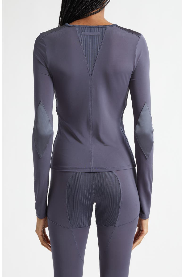 Jersey & Rib Long Sleeve Top, Alternate, color, PETROL