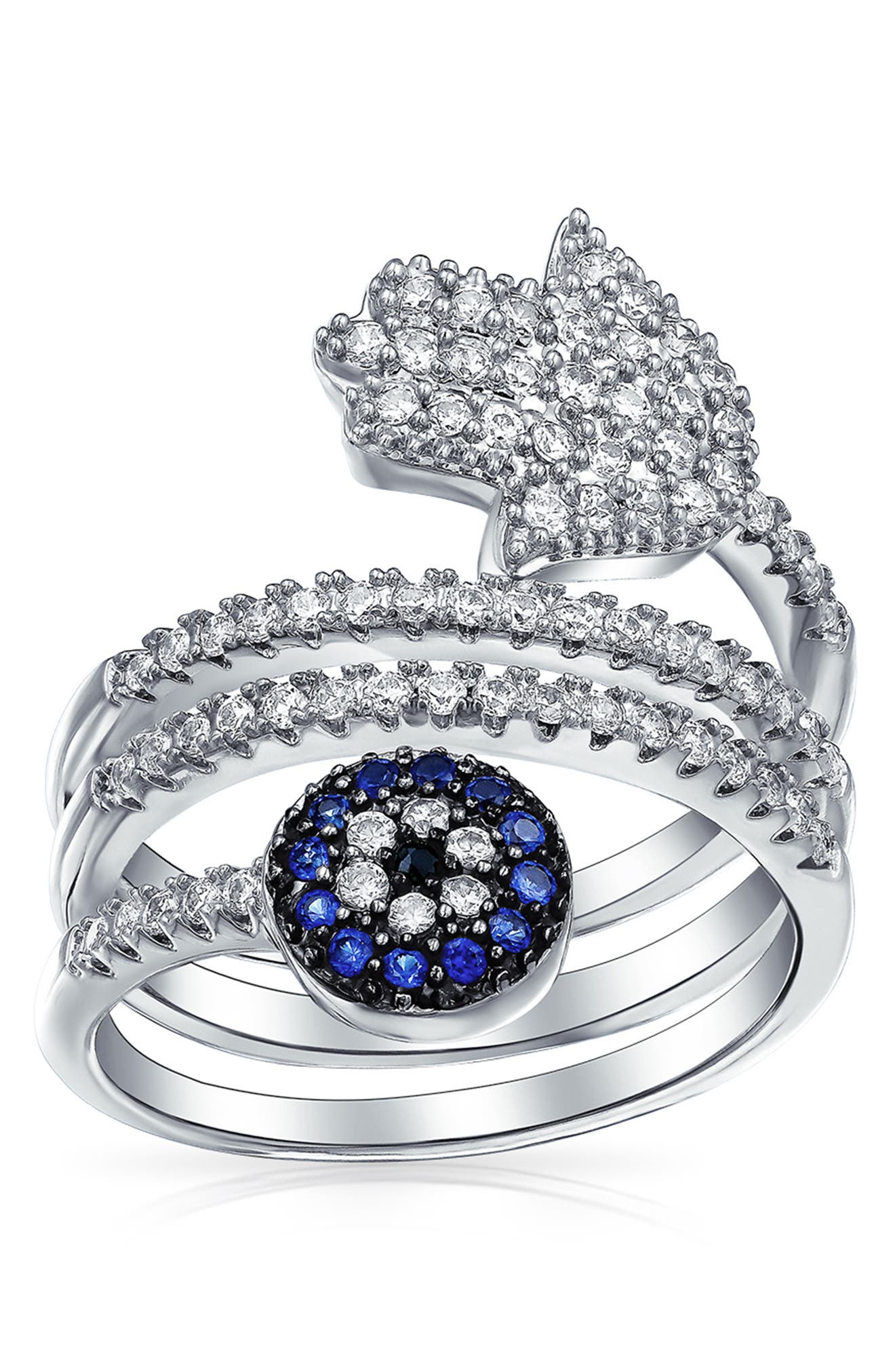 BLING JEWELRY Sterling Silver CZ Pave Wrap Around Ring (Women ...
