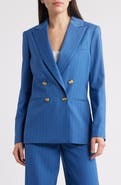 Tahari ASL Pinstripe Double Breasted Blazer