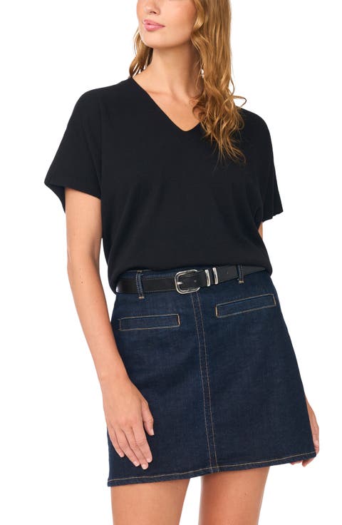 V-Neck Short Sleeve Boxy Sweater