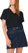 Vince Camuto V-Neck Short Sleeve Boxy Sweater
