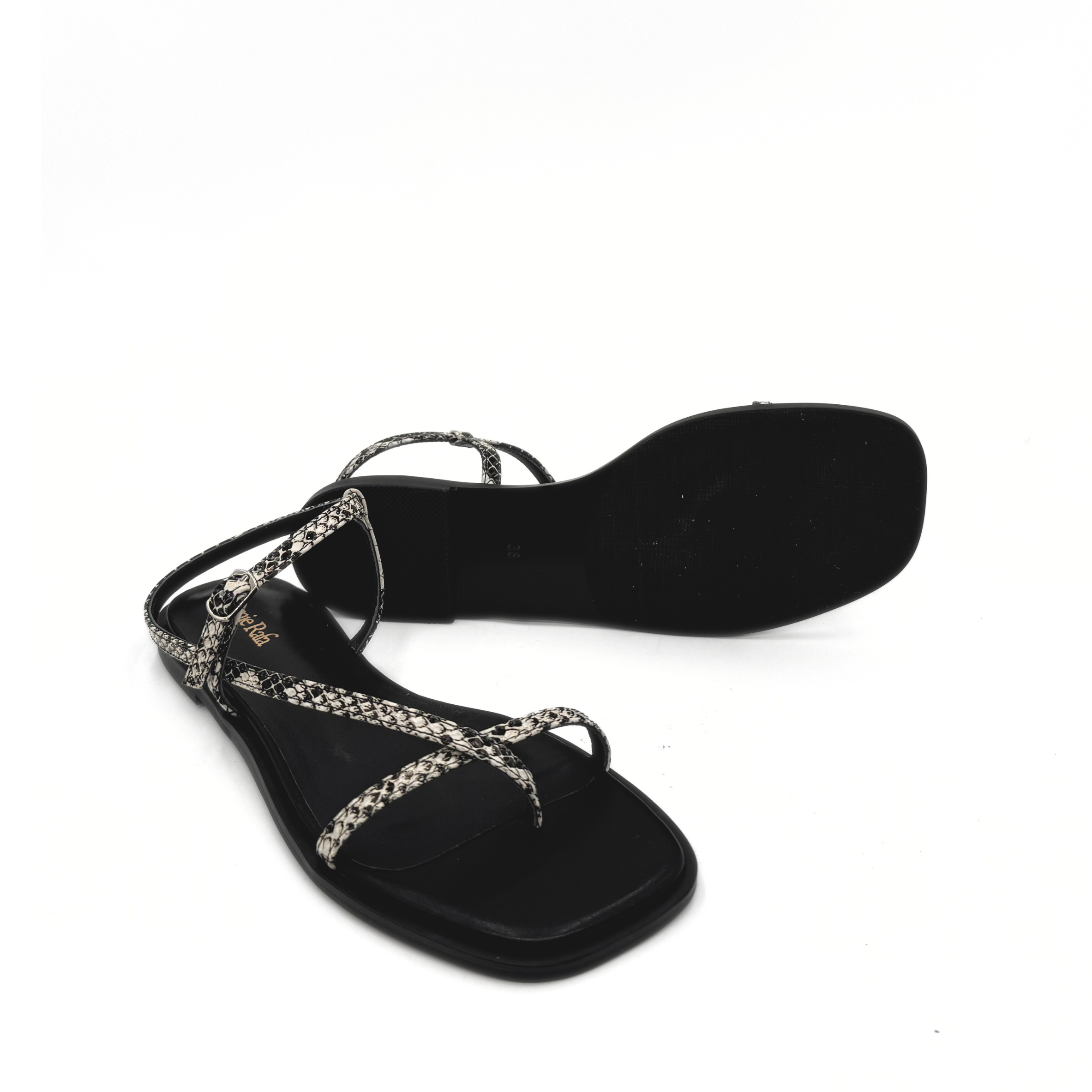 Amie Rafa Maxy Asymmetric T-Strap Sandal, Alternate, color, Snake