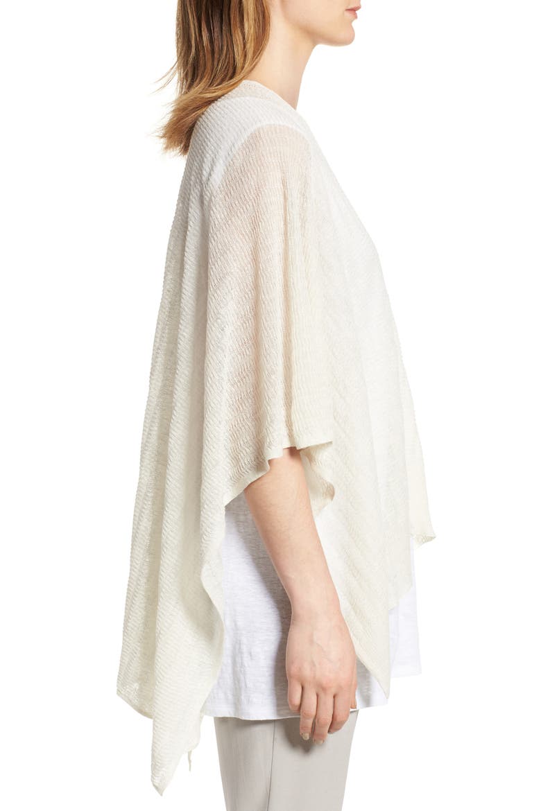 Hemp Blend Poncho Wrap, Alternate, color, BONE