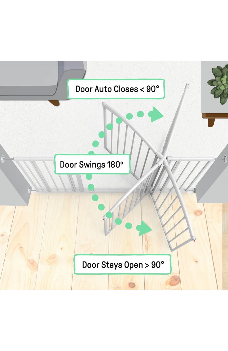 INGENUITY Extra Tall & Wide Safety Pet and Baby Gate, Alternate, color, White