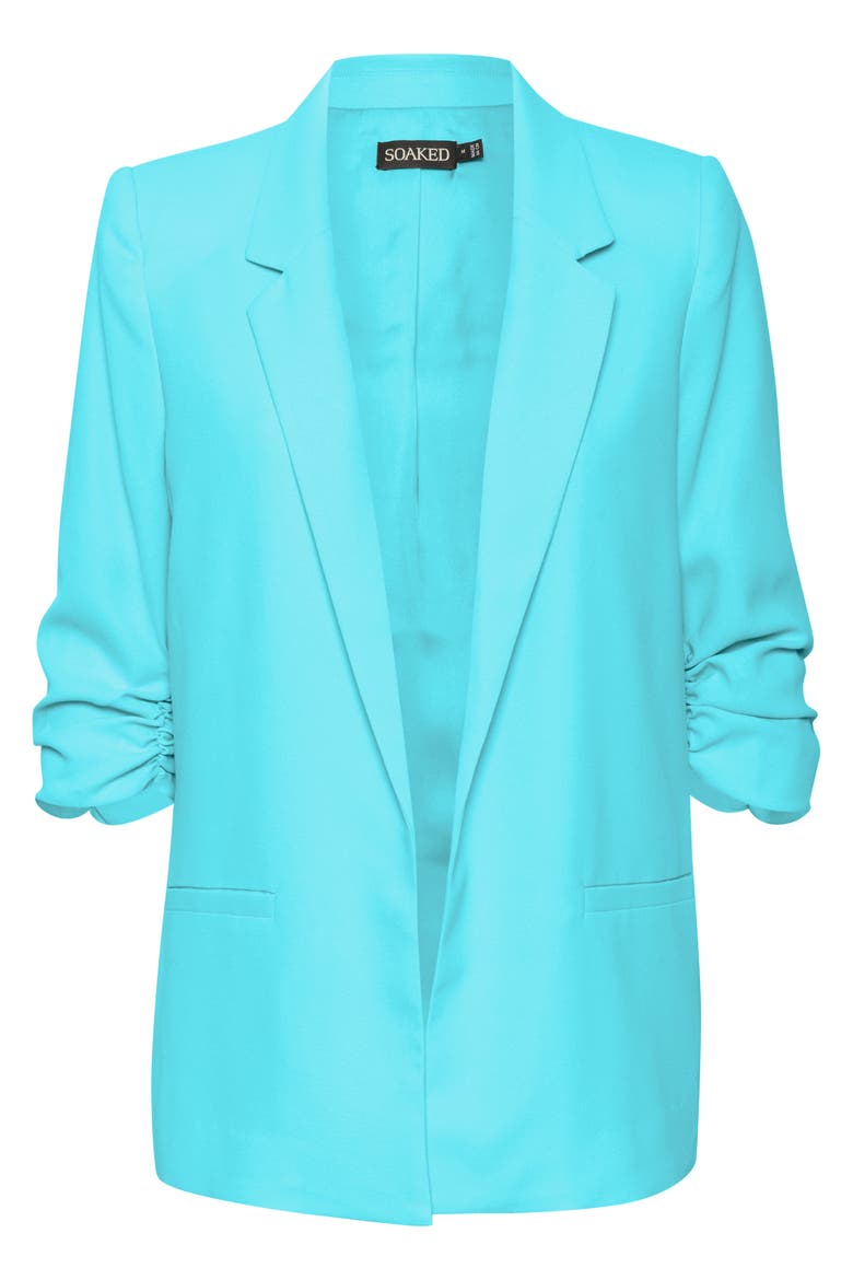 Shirley 3/4 Sleeve Open Front Blazer, Alternate, color, Sea Jet