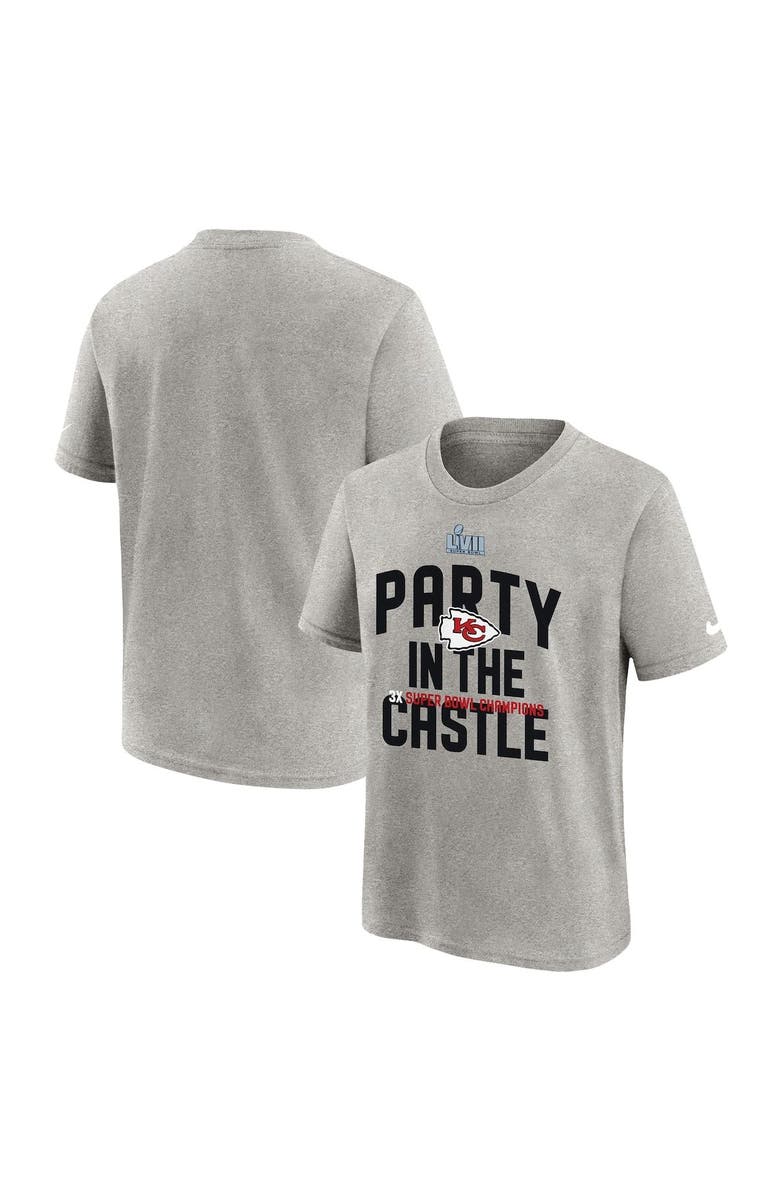 Nike Preschool Nike Heather Gray Kansas City Chiefs Super Bowl LVII Champions Parade T-Shirt, Main, color, 