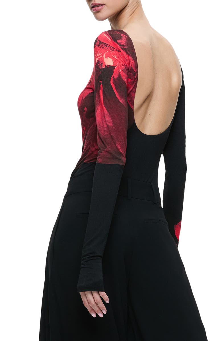 Alice + Olivia Masako Print Bodysuit, Alternate, color, 