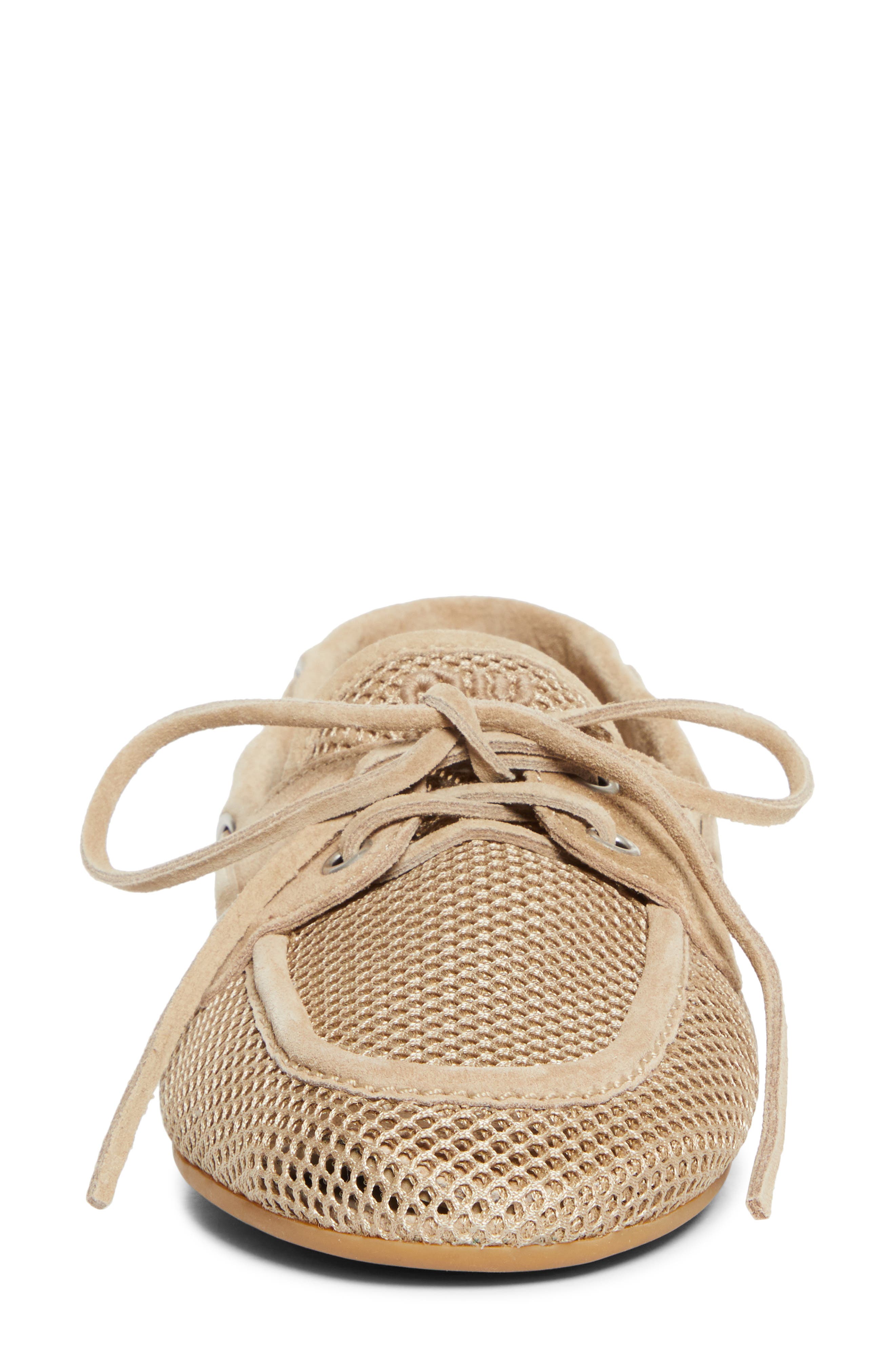 Miu Miu Mesh Boat Shoe, Alternate, color, Deserto