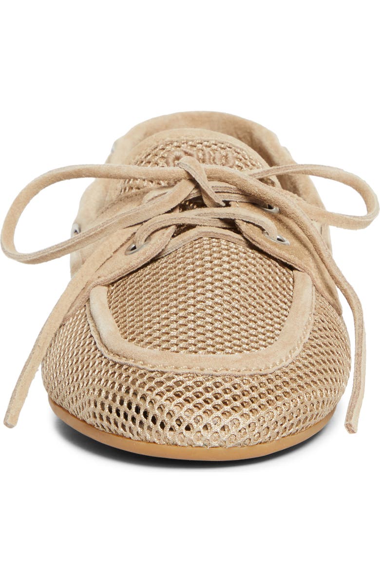 Miu Miu Mesh Boat Shoe, Alternate, color, Deserto