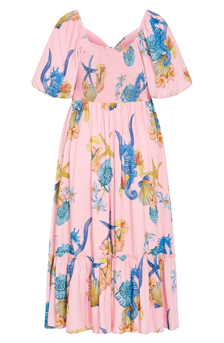 City Chic Giselle Seahorse Print Maxi Dress, Alternate, color, Seahorse Print