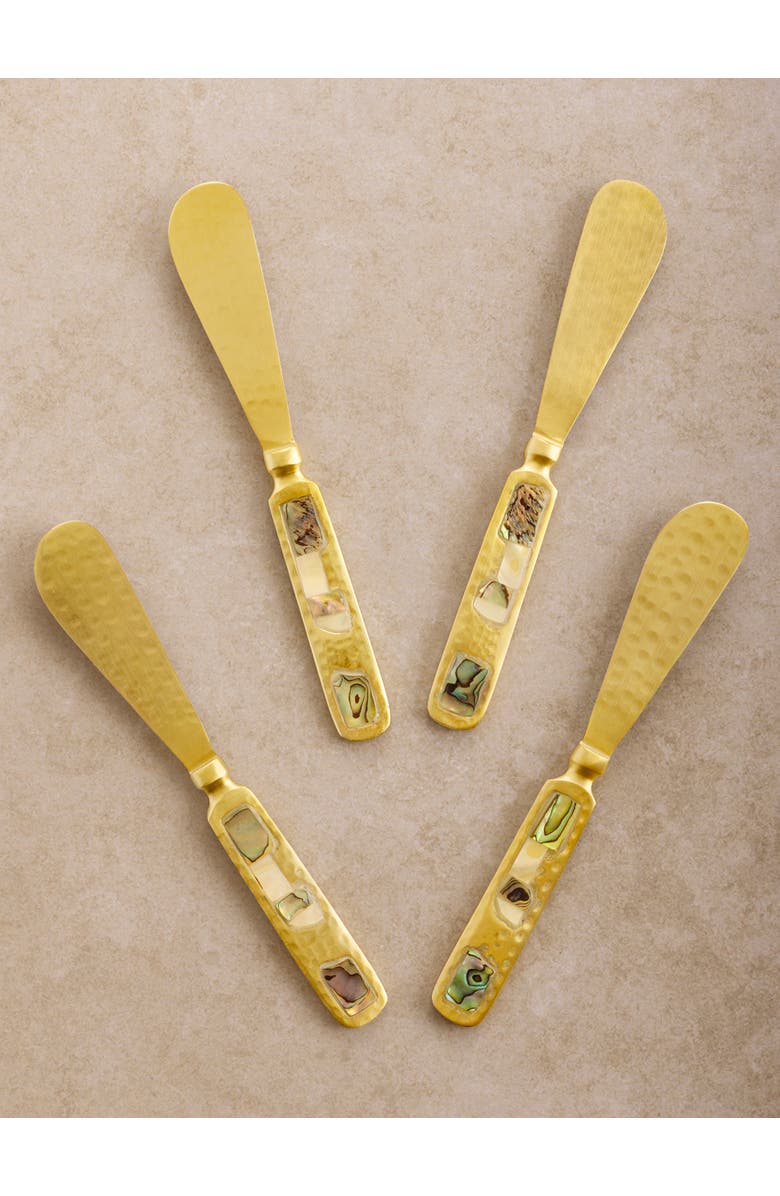 GAURI KOHLI Sisley Butter Knives, Set of 4, Alternate, color, Gold
