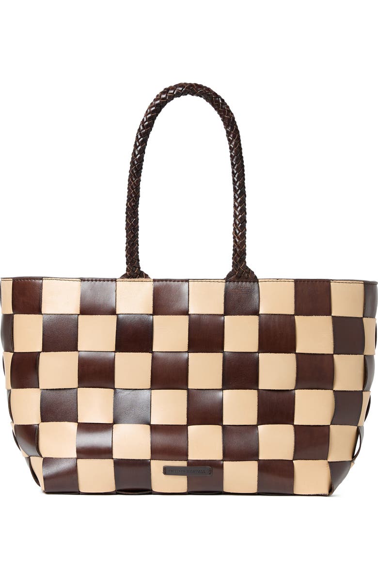 Loeffler Randall Klara Woven Leather Tote, Main, color, Brown/ Butter
