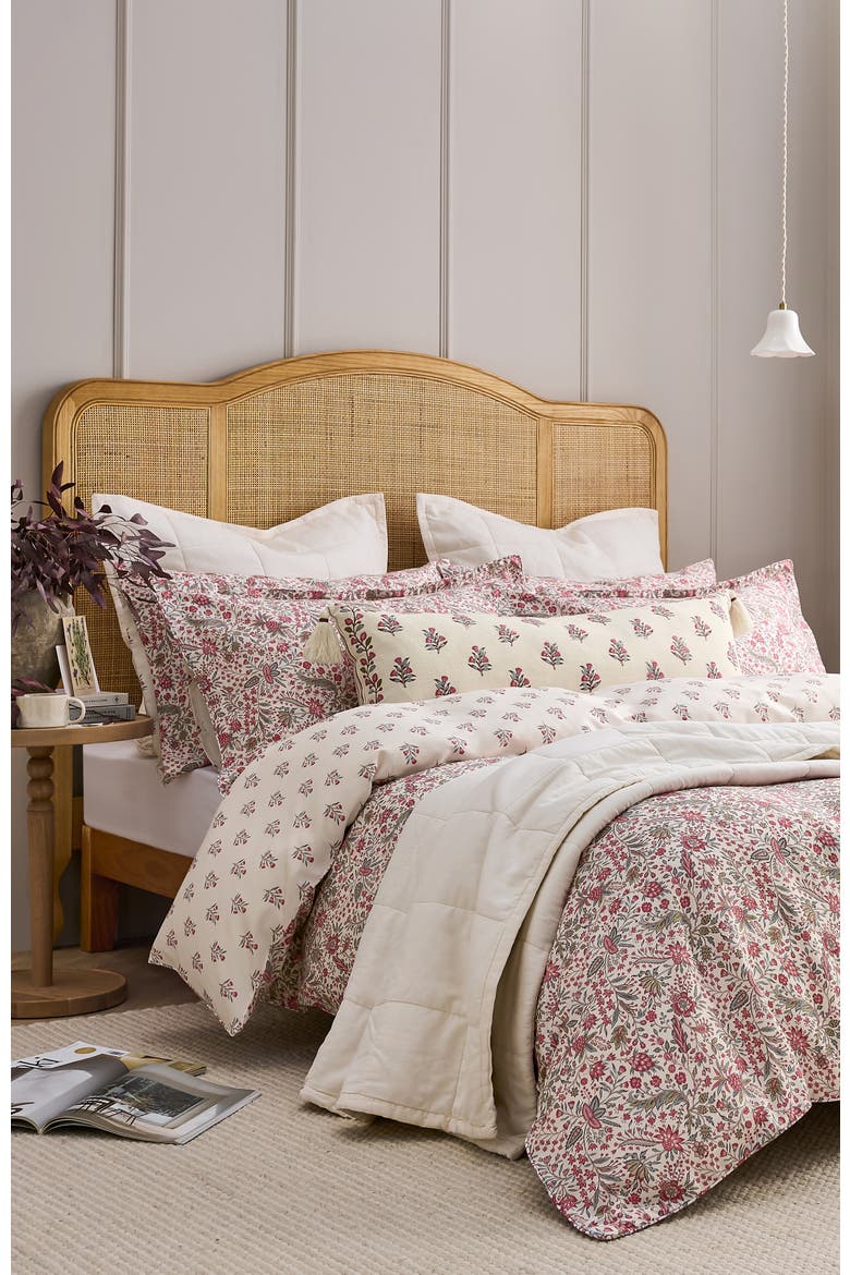 Newstead Luxury Cotton Sateen Reversible Floral Duvet Cover Sets, Alternate, color, Mulberry