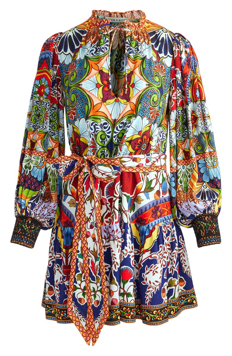 Alice + Olivia Sadie Belted Mini Shirtdress, Alternate, color, On The Road