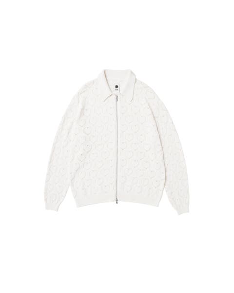 Eyelet Knitted Zip-Up