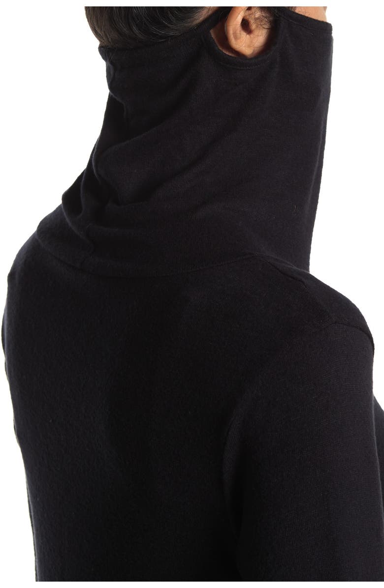 Bobeau Cowl Neck Built-In Face Mask Space Dye Print Sweater, Alternate, color, 