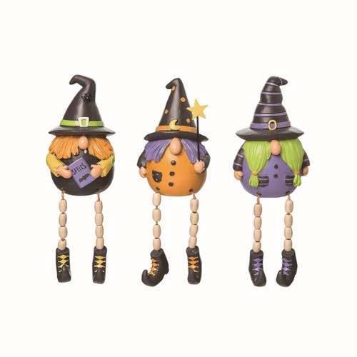 Transpac Resin Witchy Shelf Sitter Set Of 3 Decorative Figurines In Multi