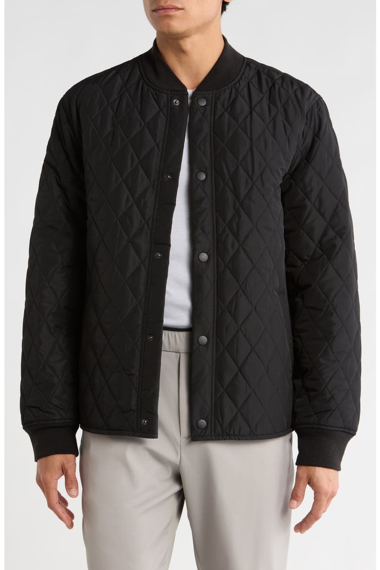 Diamond Quilted Jacket, Main, color, BLACK