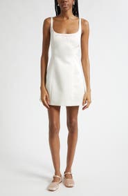 Sandy Liang Perla Bow & Rhinestone Minidress