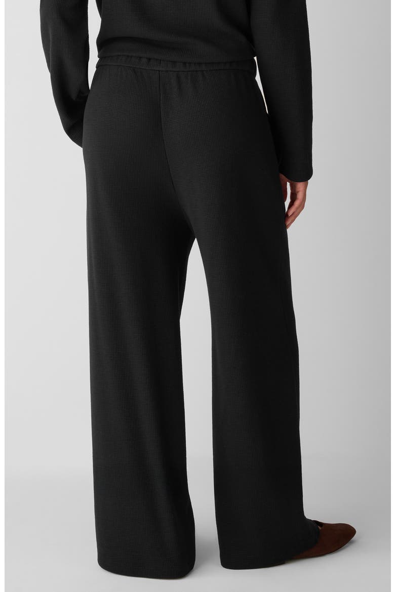Organic Cotton Blend Ankle Wide Leg Drawstring Pants, Alternate, color, BLACK