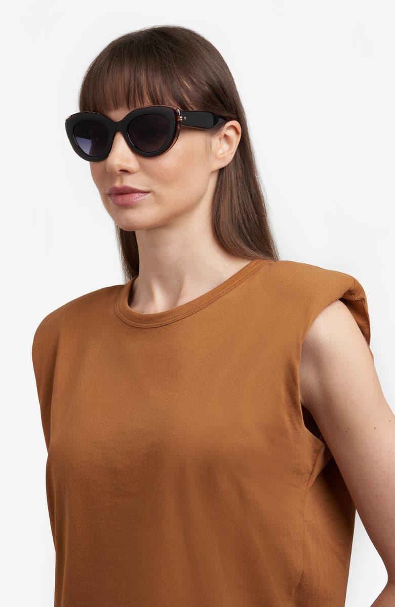 Kate Spade New York capri 50mm gradient cat eye sunglasses, Alternate, color, Black Pink