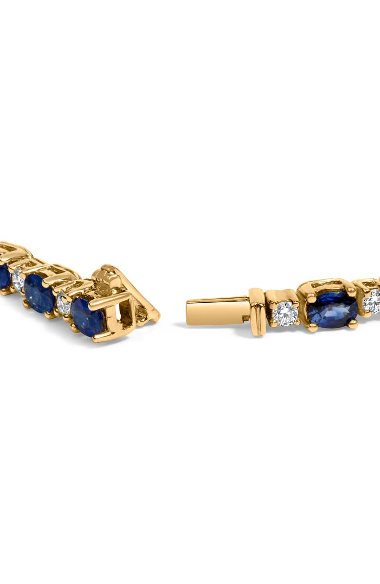 Haus of Brilliance 18K Gold 3/4 Ct Diamond & 5 1/3 Ct Sapphire Link Bracelet, Alternate, color, Yellow