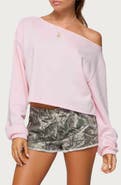 EDIKTED Aveline One-Shoulder Sweatshirt