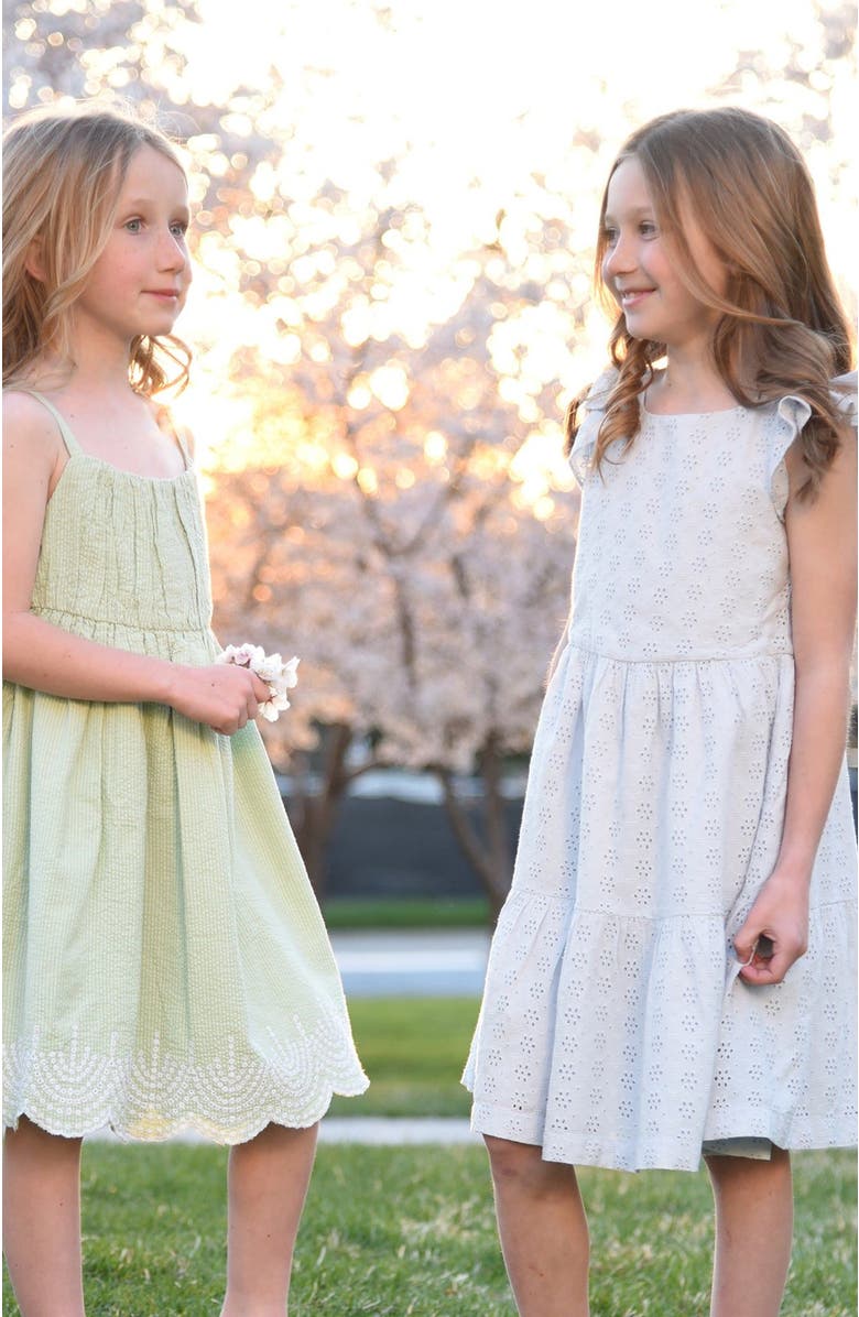 Hope & Henry Girls' Organic Ruched Party Dress, Kids, Alternate, color,