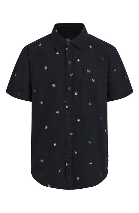 Kids' Apero Classics Print Short Sleeve Cotton Button-Up Shirt (Big Kid)