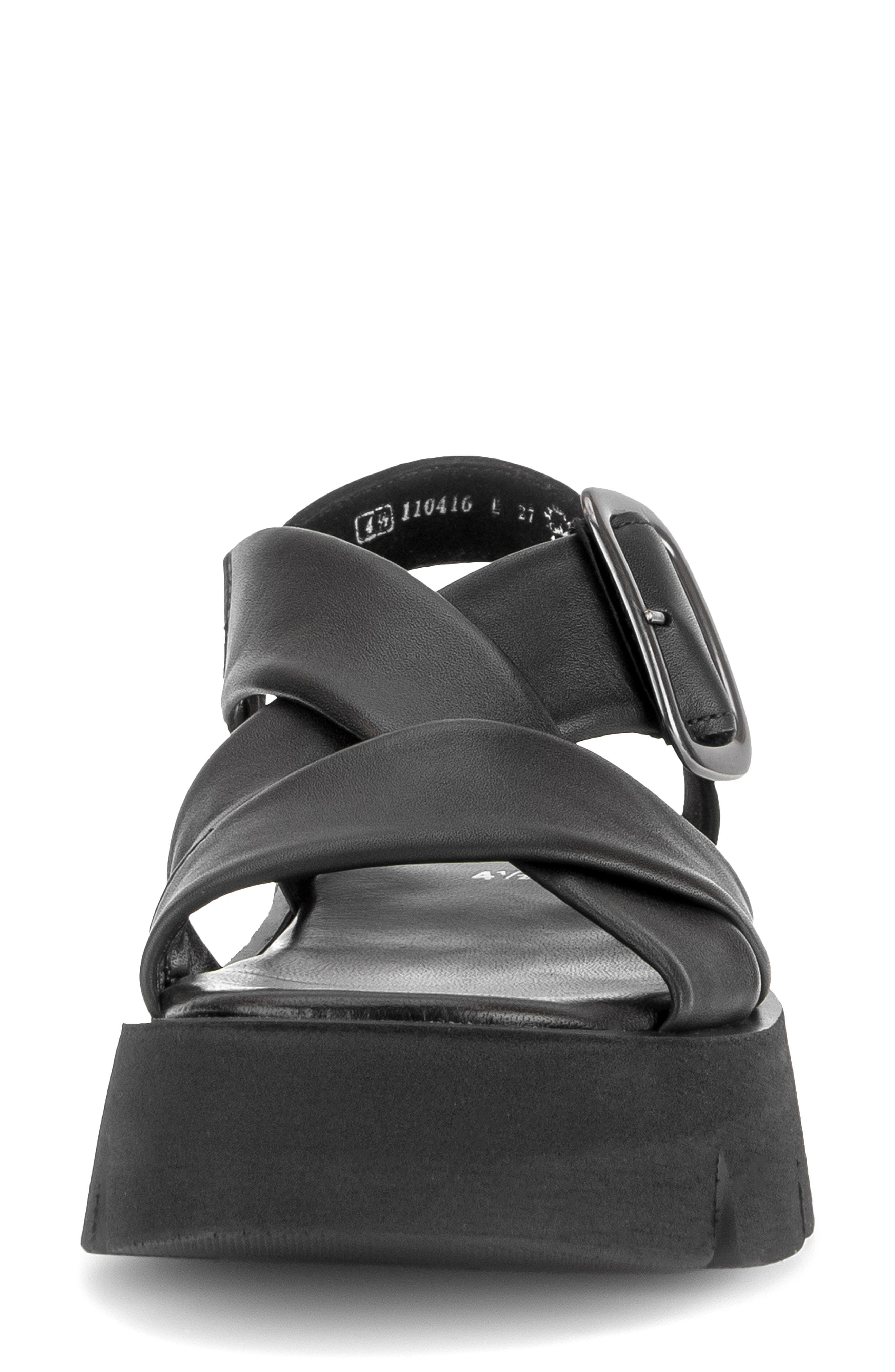 Gabor Ankle Strap Platform Sandal, Alternate, color, Black